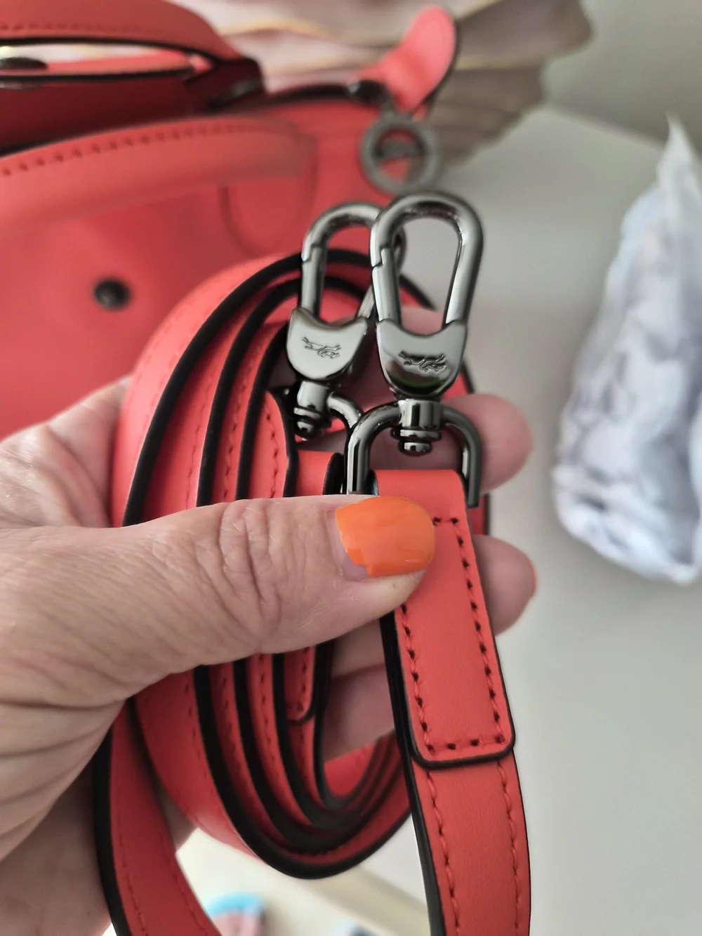 Longchamp Orange Red Small Le Pliage Top-Handle Crossbody